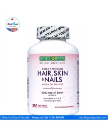 Vitamin làm đẹp da tóc móng Hair Skin & Nails Nature's Bounty 250v